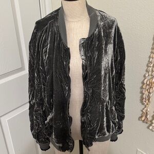 Free People Velvet Bomber Jacket - Black